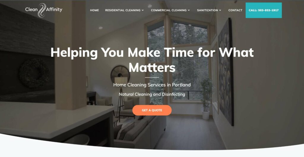 Clean Affinity Homepage