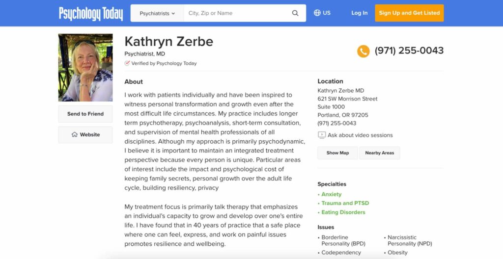 Dr. Kathryn Zerbe, MD Homepage