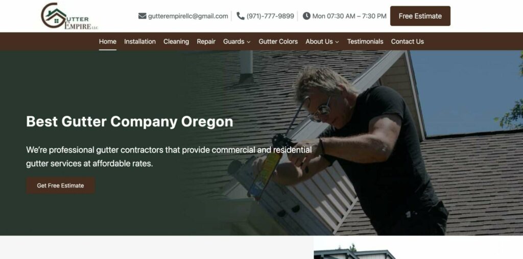 Gutter Empire LLC Homepage