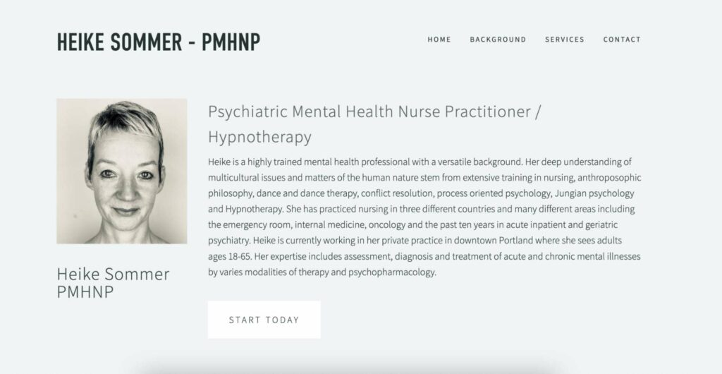 Heike Sommer PMHNP Homepage