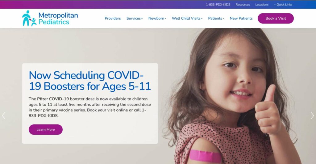 Metropolitan Pediatrics NW Portland Homepage
