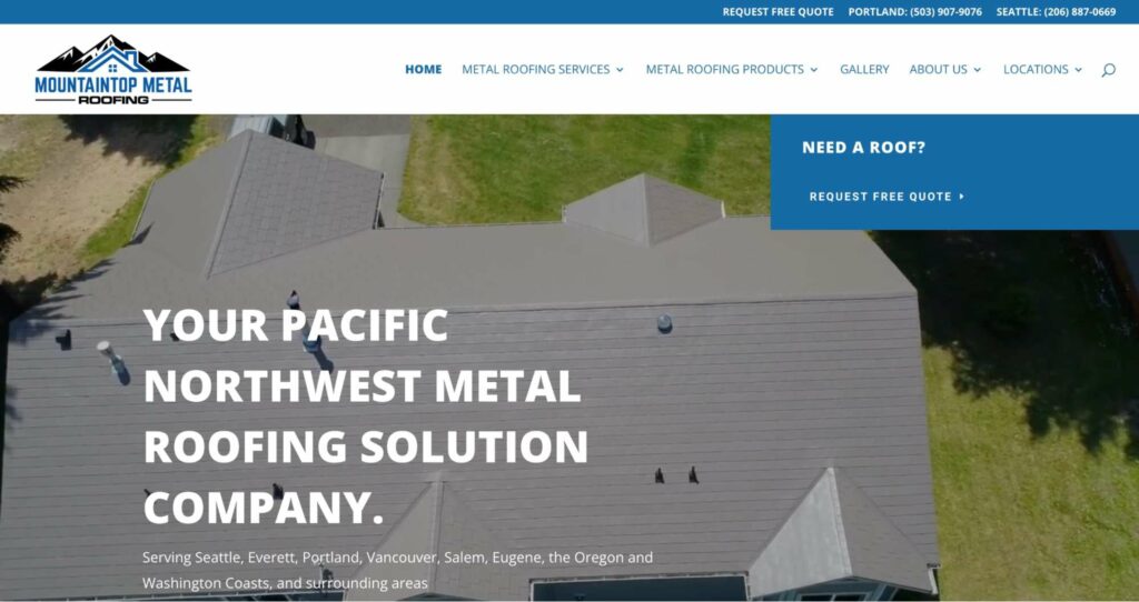 Mountaintop Metal Roofing Homepage