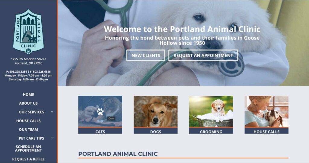 Portland Animal Clinic Homepage