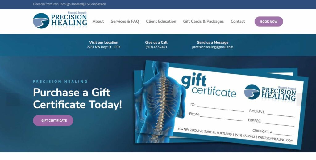 Precision Healing Homepage