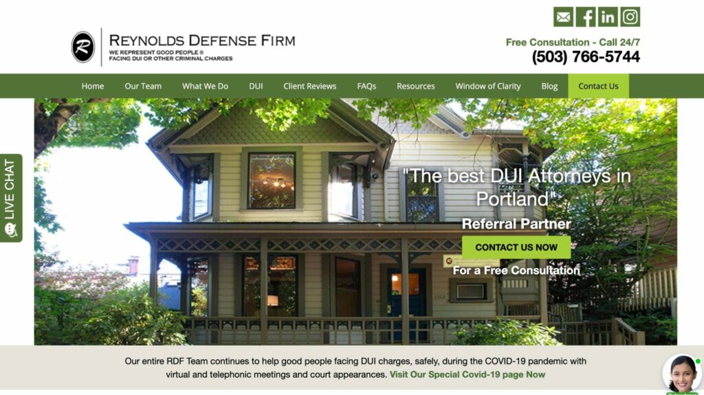 Reynolds Defense Firm Homepage