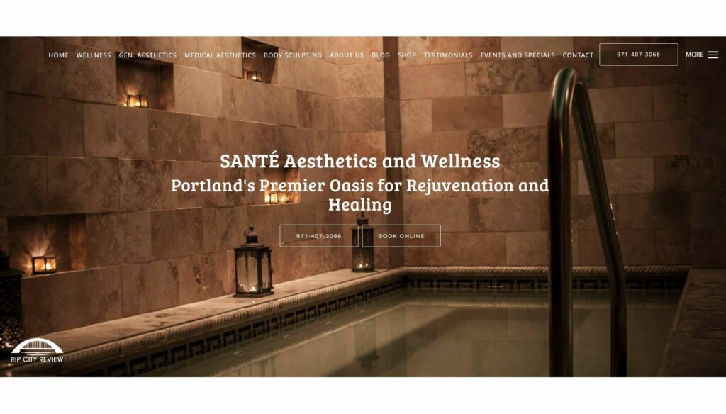 Santé Aesthetics and Wellness Homepage