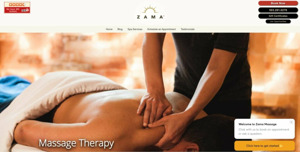 Zama Massage Therapeutic Spa Homepage