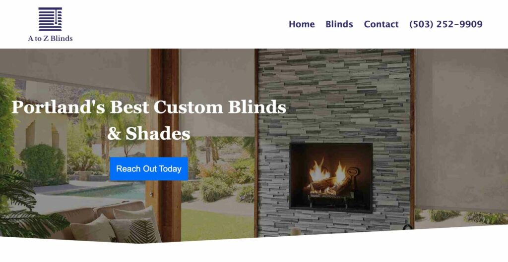 A to Z Blinds Homepage