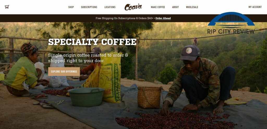 Coava Coffee Roasters Homepage
