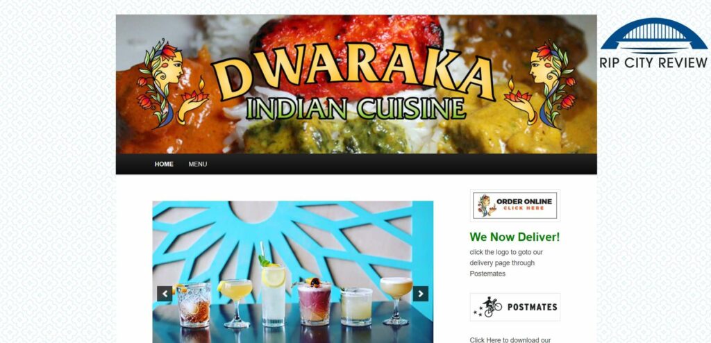 Dwaraka Indian Cuisine Homepage
