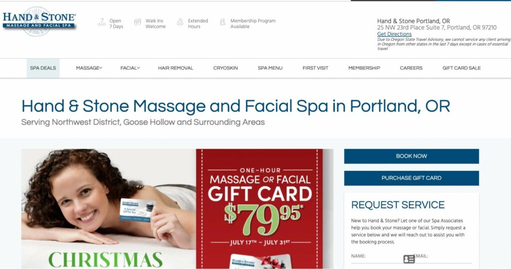 Hand and Stone Massage and Facial Spa Homepage