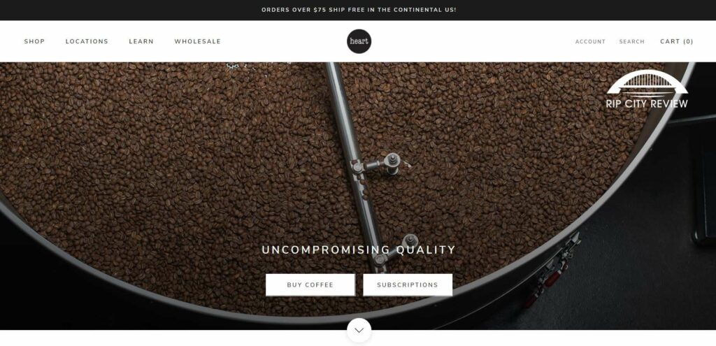 Heart Coffee Roasters Homepage