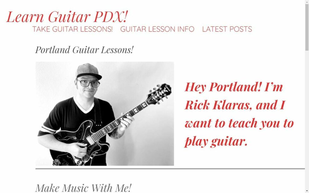 Learn Guitar PDX Homepage