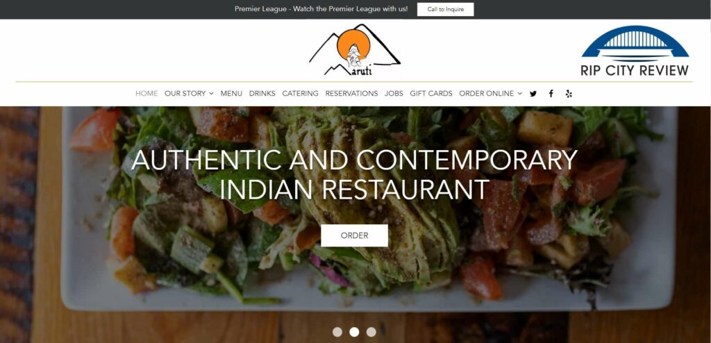 Maruti Indian Restaurant Homepage