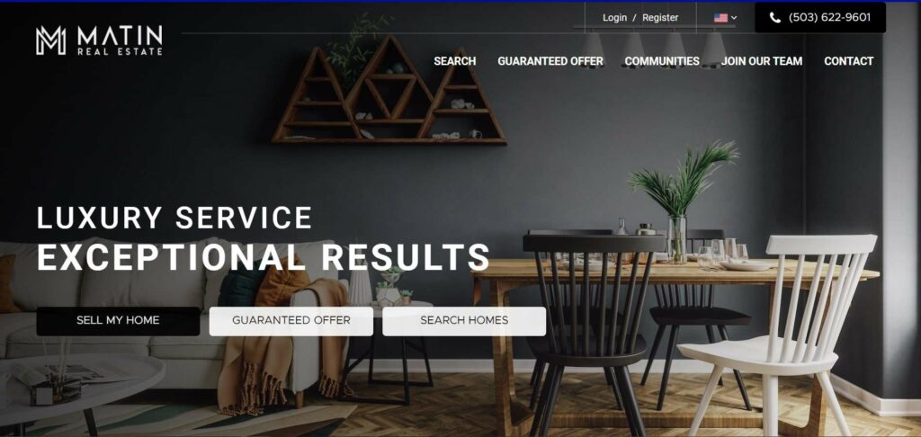 Matin Real Estate Homepage