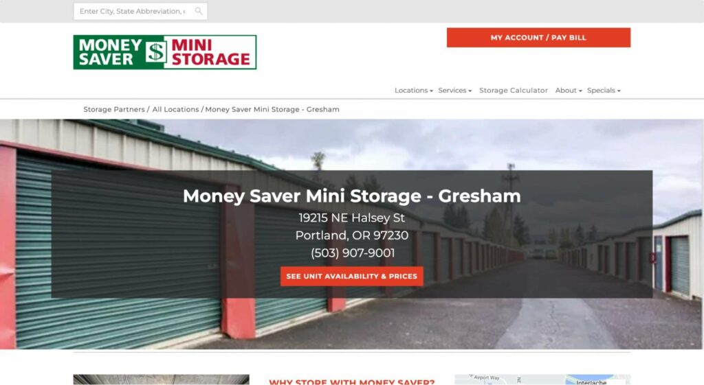 Money Saver Mini Storage Homepage