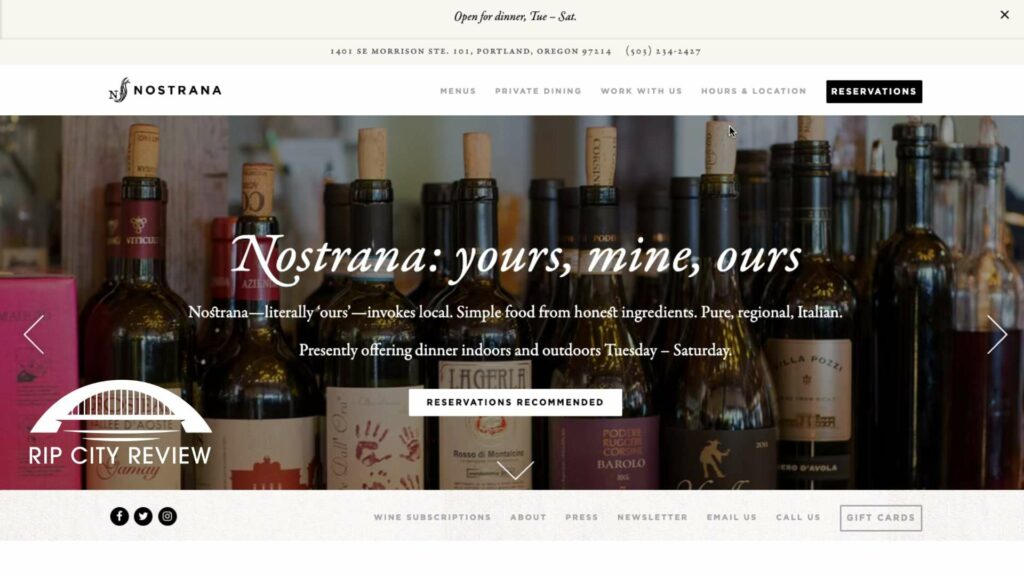 Nostrana Homepage