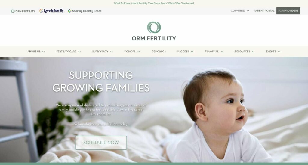 ORM Fertility - Downtown Homepage