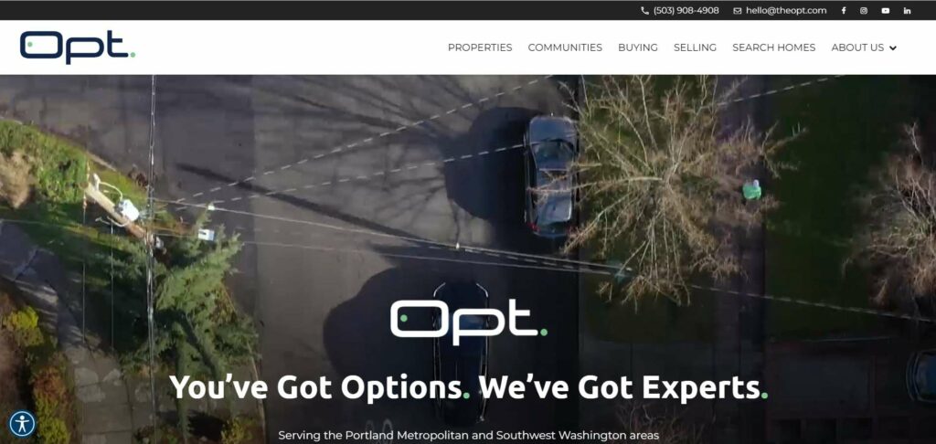 Opt Real Estate Homepage