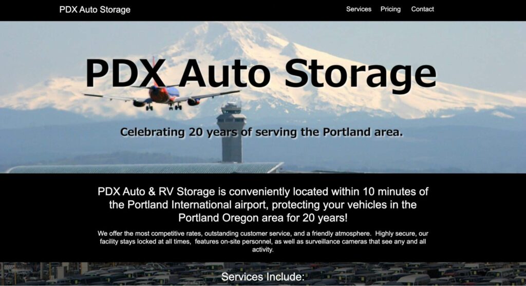 PDX Auto Storage Homepage