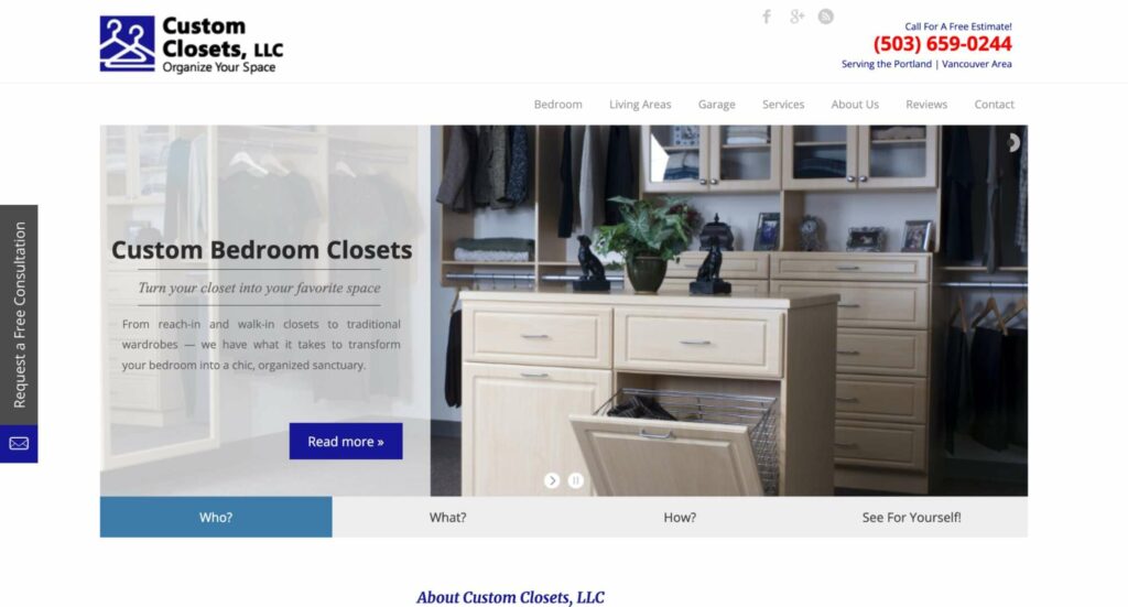 Portland Custom Closets Homepage