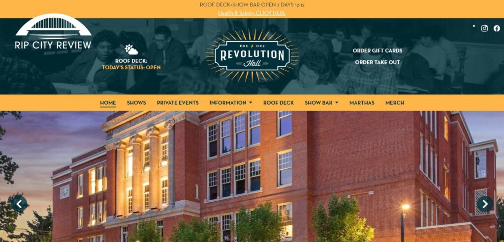 Roof Deck at Revolution Hall Homepage