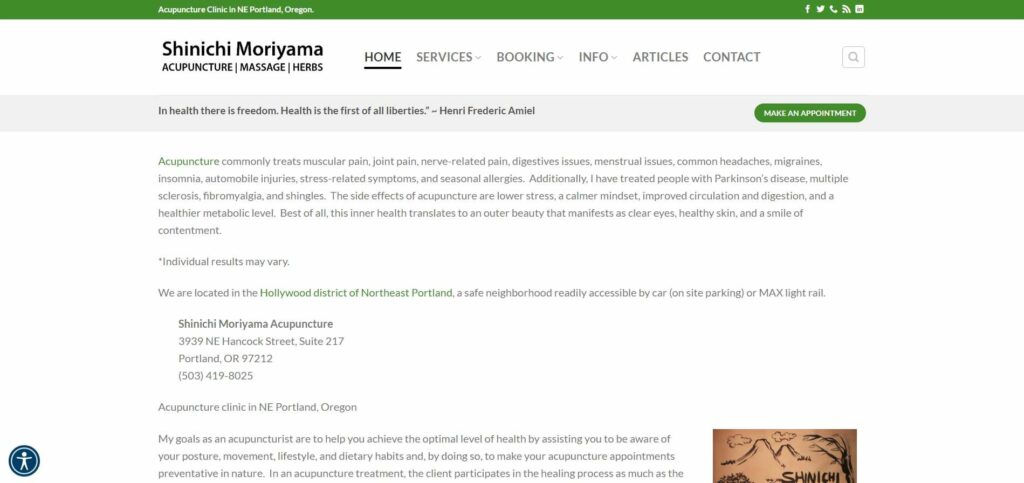 Shinichi Moriyama Acupuncture Homepage