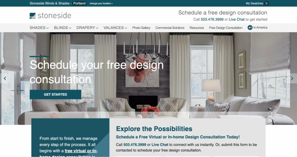 Stoneside Blinds & Shades Homepage