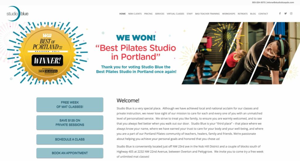 Studio Blue Homepage