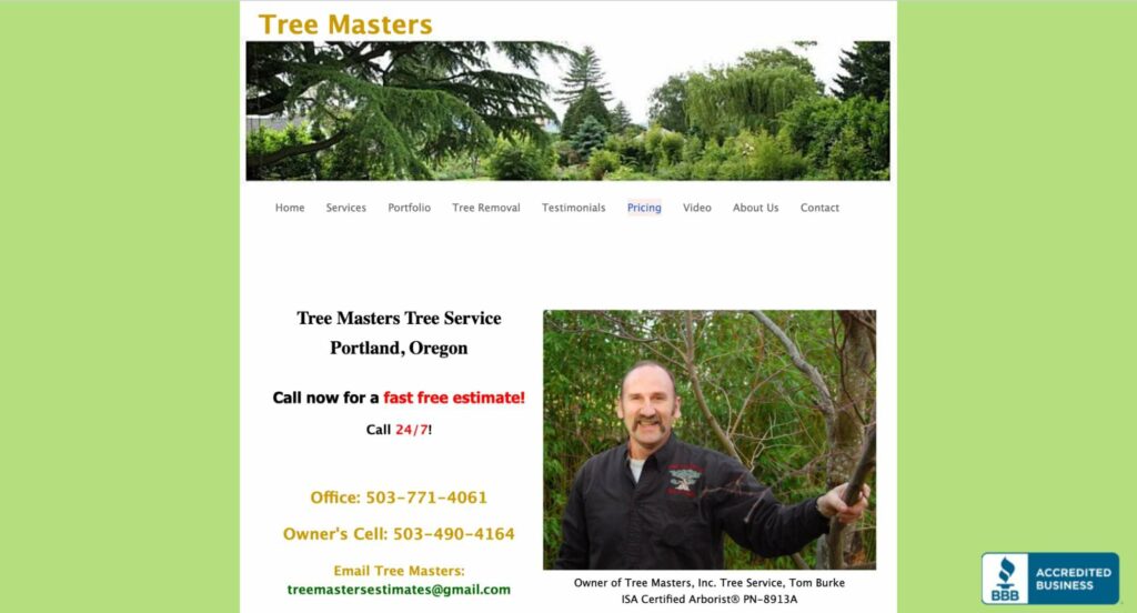 Tree Masters Homepage