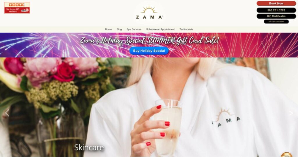 Zama Massage Therapeutic Spa Homepage