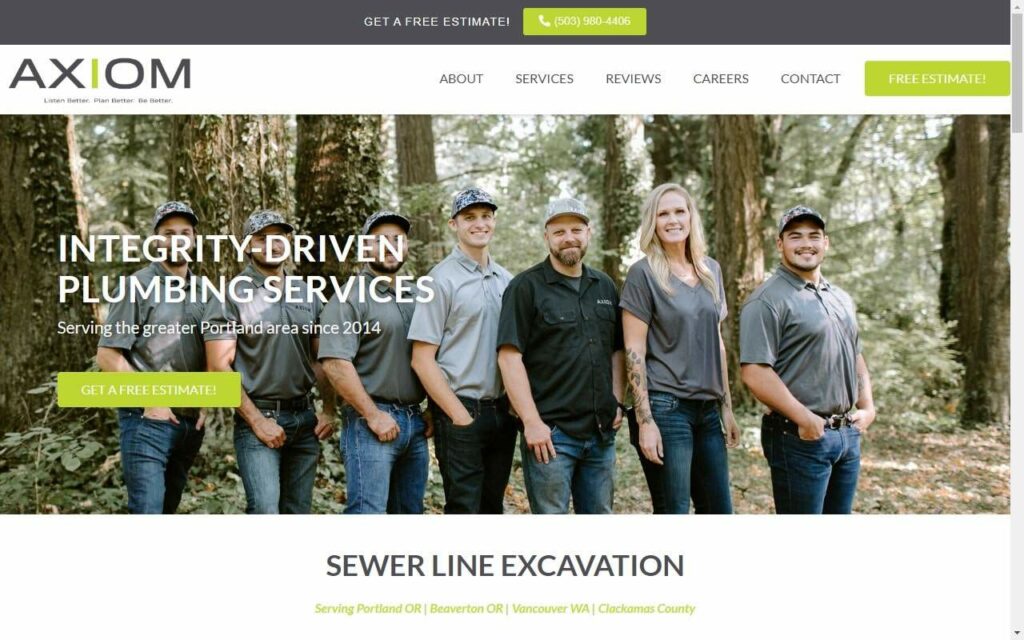 Axiom Sewers & Plumbing' Homepage