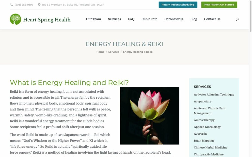 Heart Spring Health Homepage