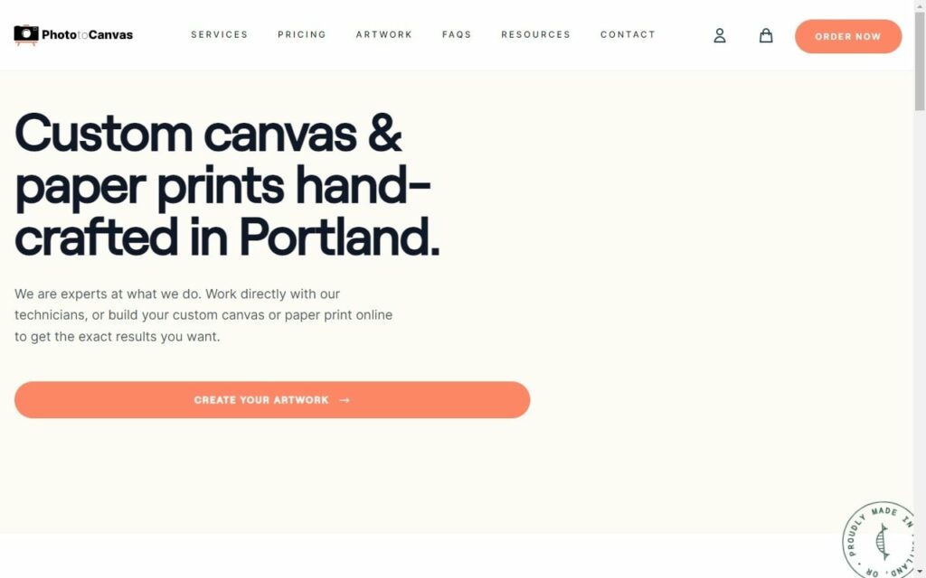 Photo to Canvas' Homepage