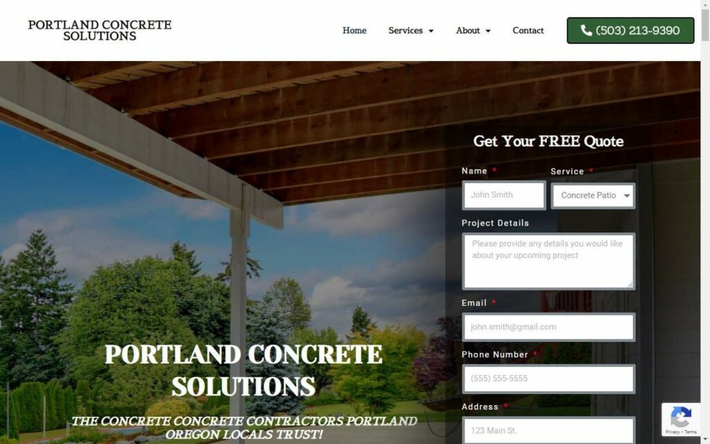 Portland Concrete Solutions Homepage
