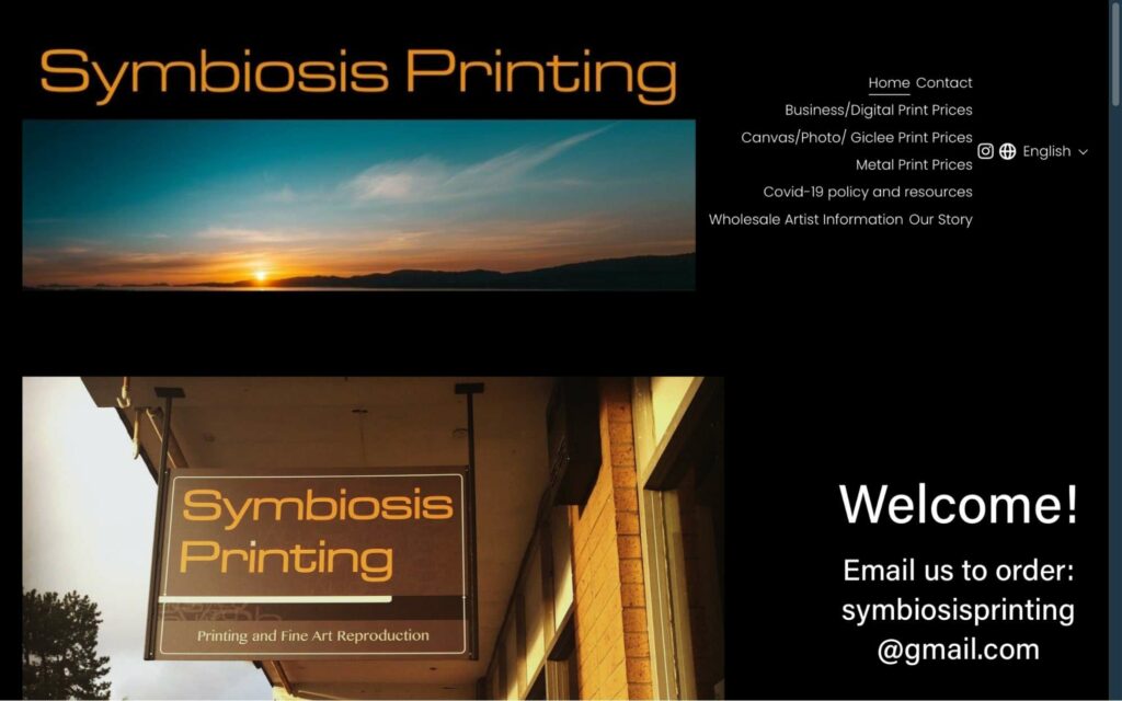 Symbiosis Printing Homepage