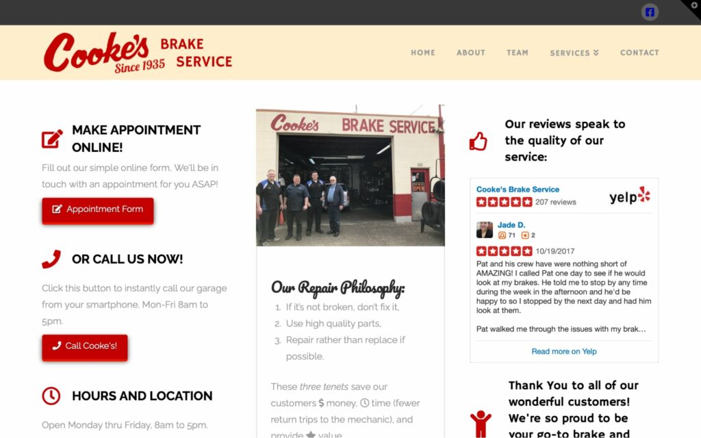 Cooke's Brake Services's Homepage