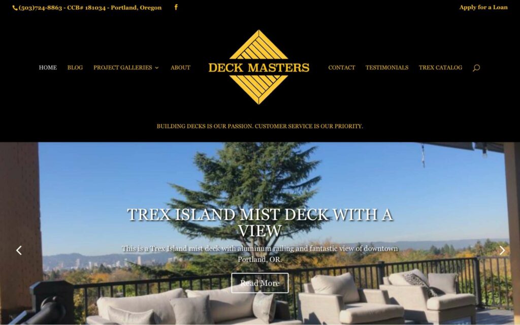 Deck Masters, LLC Homepage