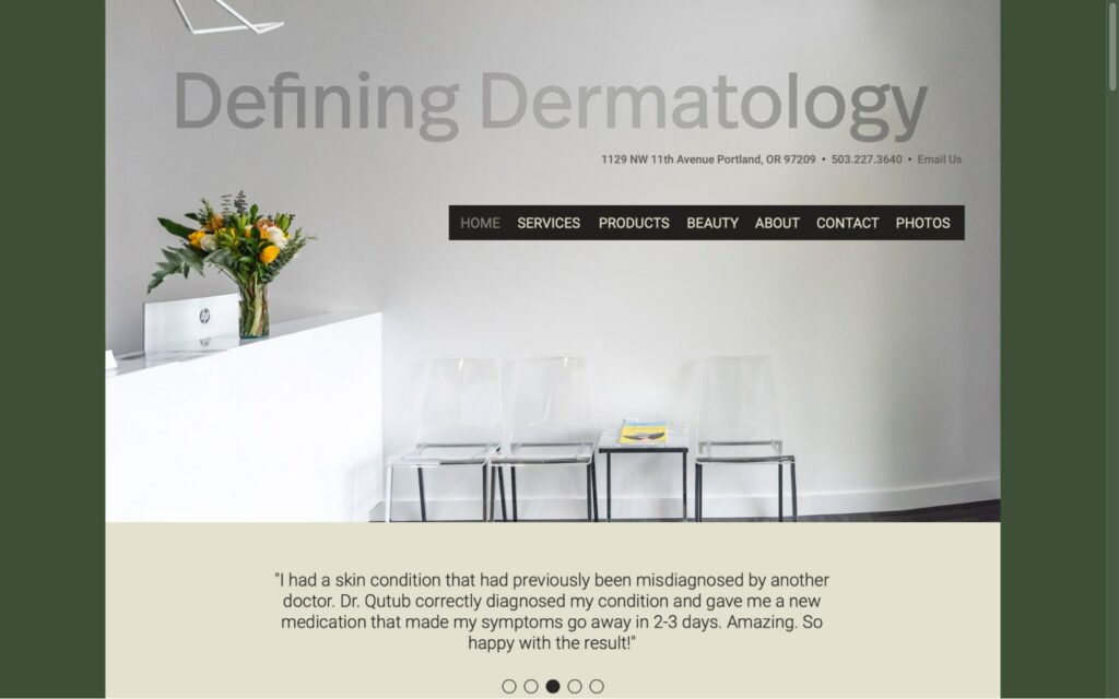 Defining Dermatology's Homepage