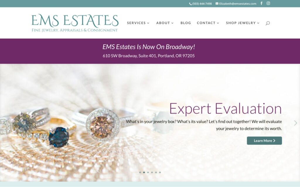 EMS Estates - Jewelry Appraisals & Consignment's Homepage