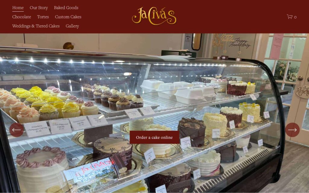 Jaciva's Bakery And Chocolatier's Homepage