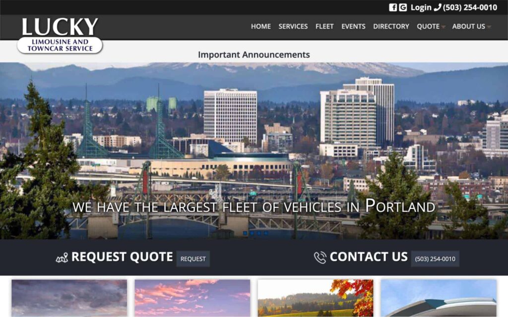Lucky Limousine & Towncar Service's Homepage