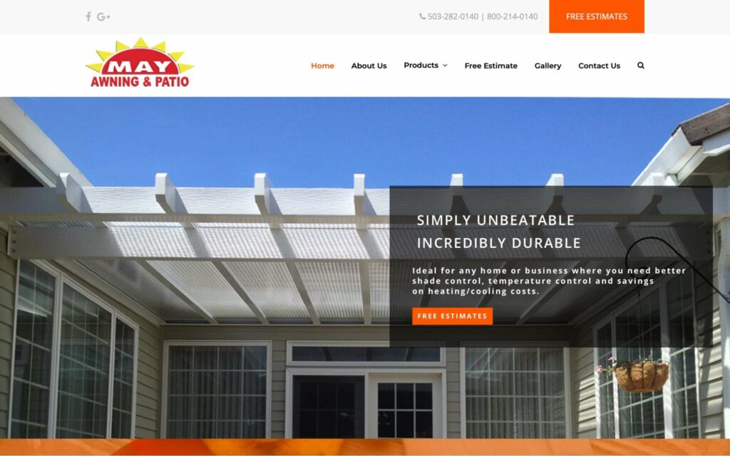 May Awning & Patio Co's Homepage
