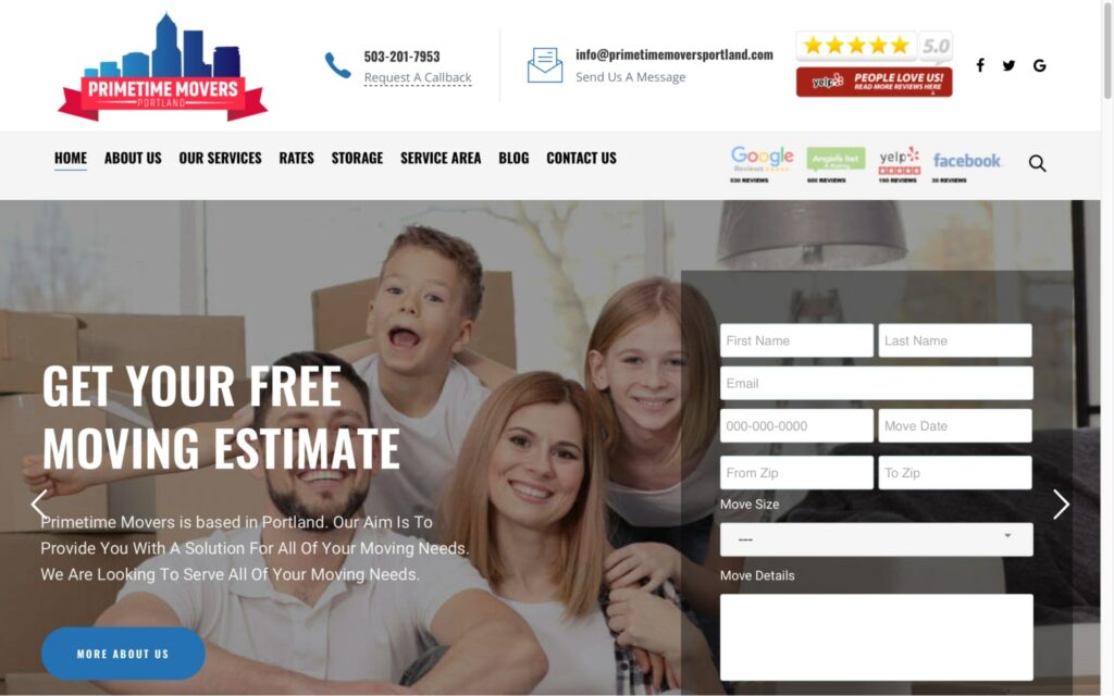 Primetime Movers Portland's Homepage