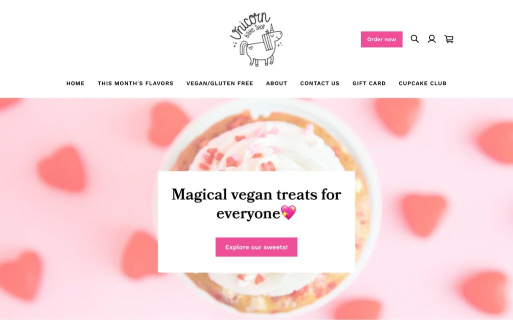 Unicorn Bake Shop's Homepage