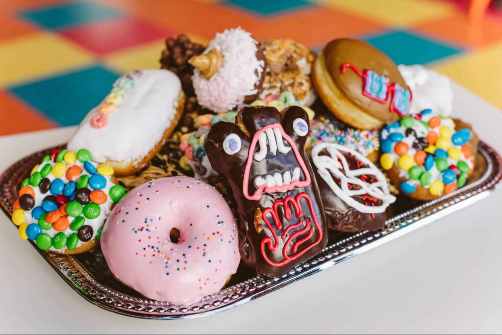 Grab a quick bite at Voodoo Doughnut